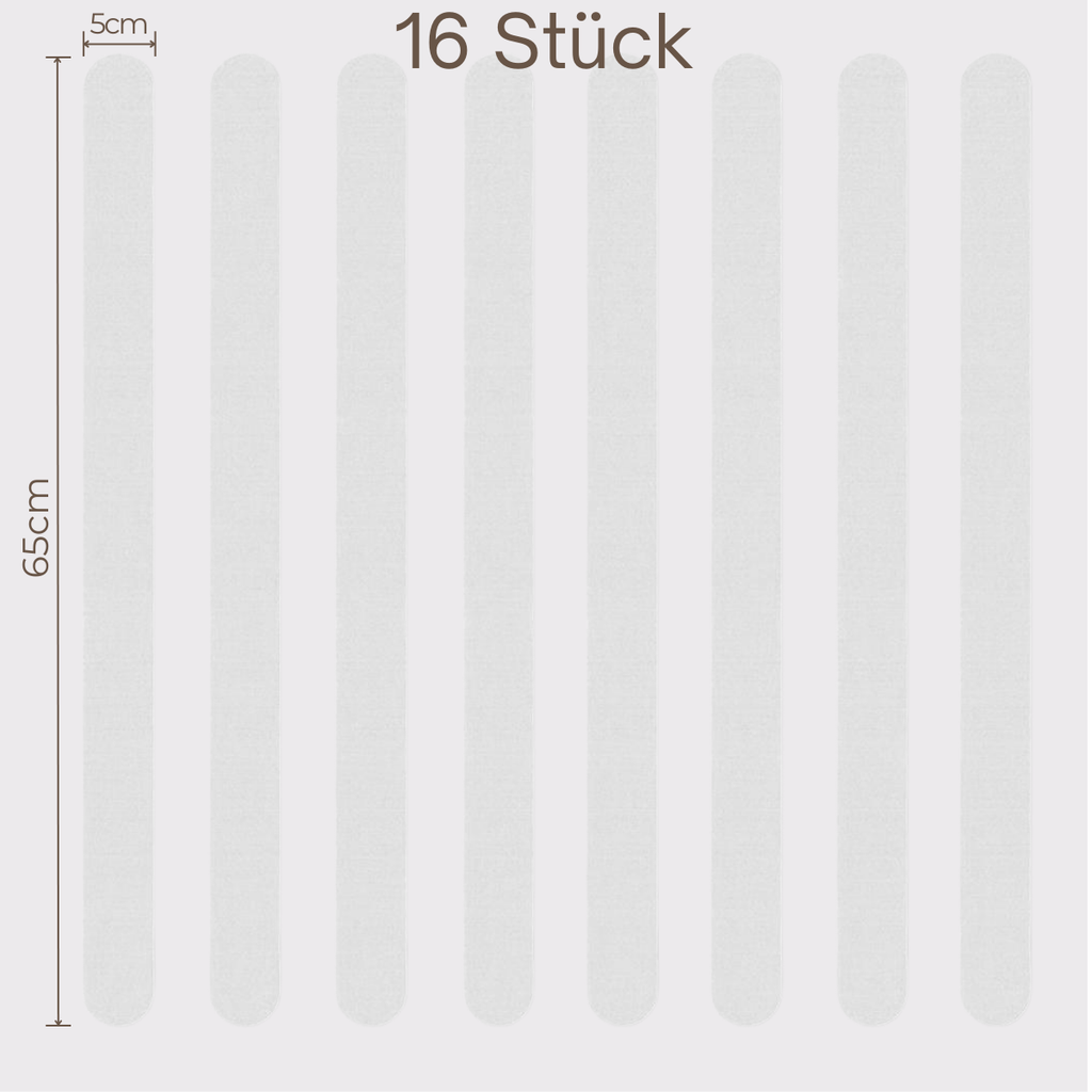 Anti-Rutsch-Streifen Treppe 16Stck. 65x5cm transparent und selbstklebend